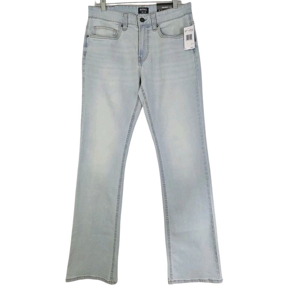 Buffalo David Bitton~Mens 32×32~Blue Slim Boot/King Jeans ASH-X Zip Fly $109 NWT